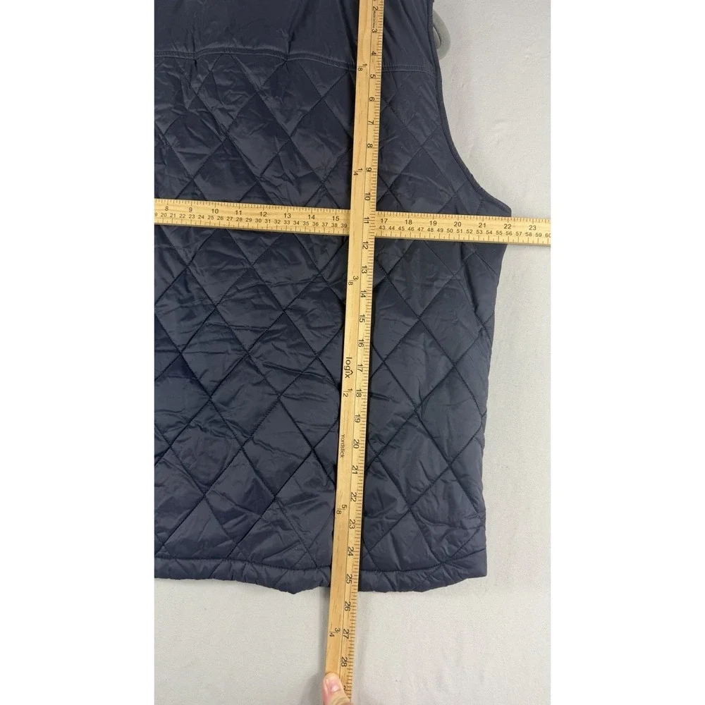Banana Republic blue sleeveless bubble vest, zip/snap close, men's large